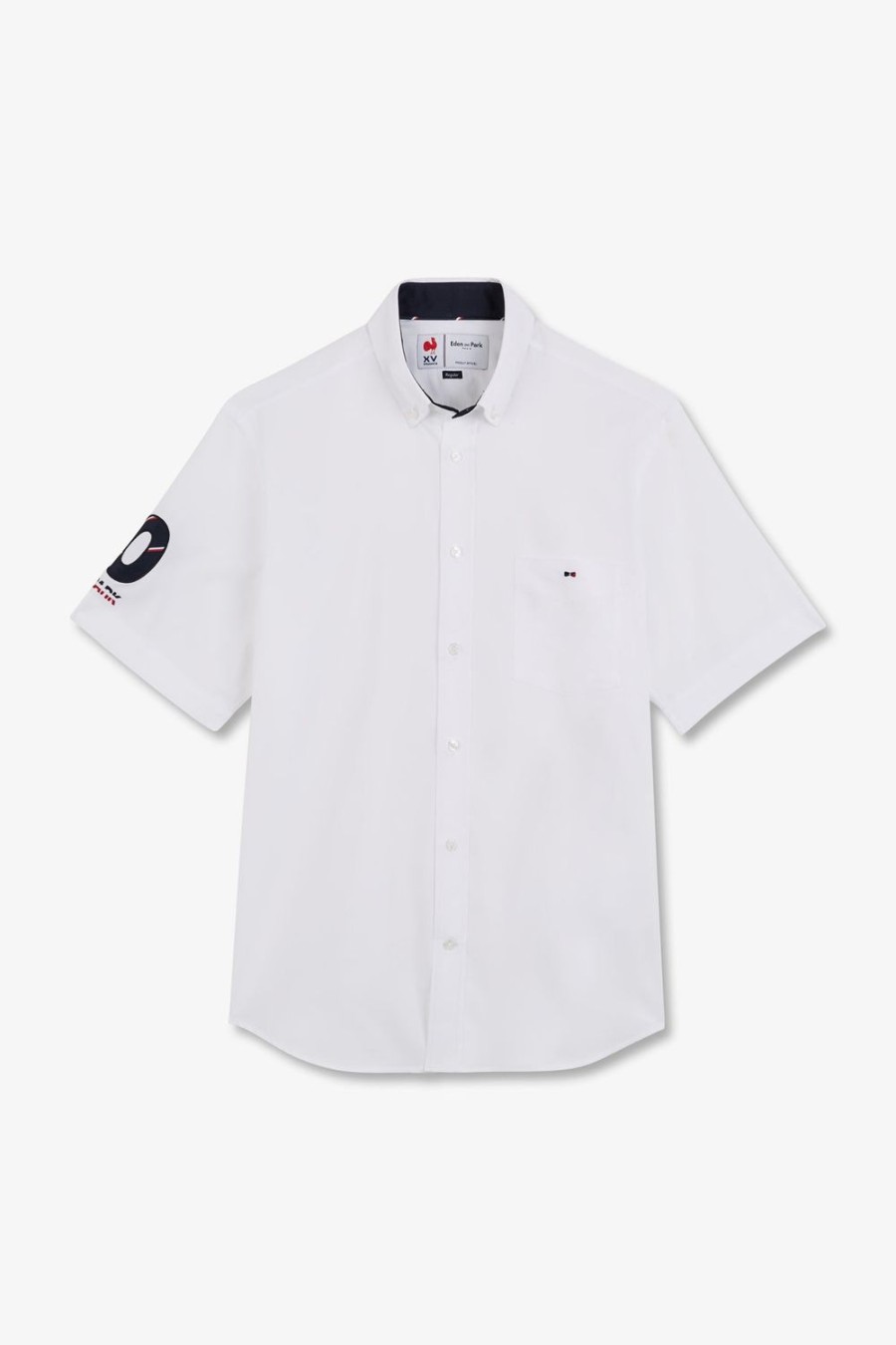 Eden Park White Shirt With France Xv Embroidery | Short-Sleeved Shirts