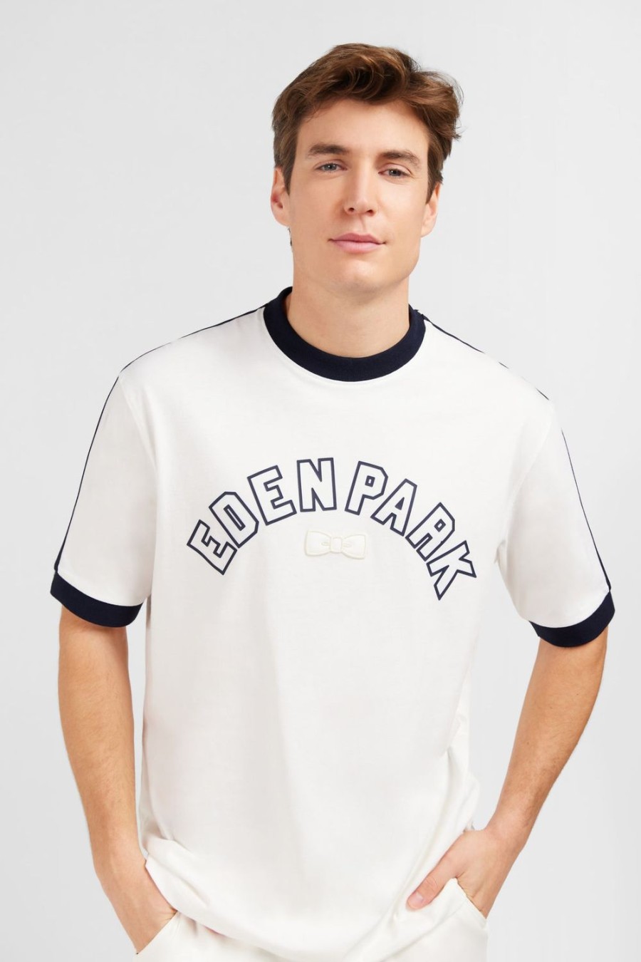 Eden Park Ecru T-Shirt With Eden Park Inscription | T-Shirts