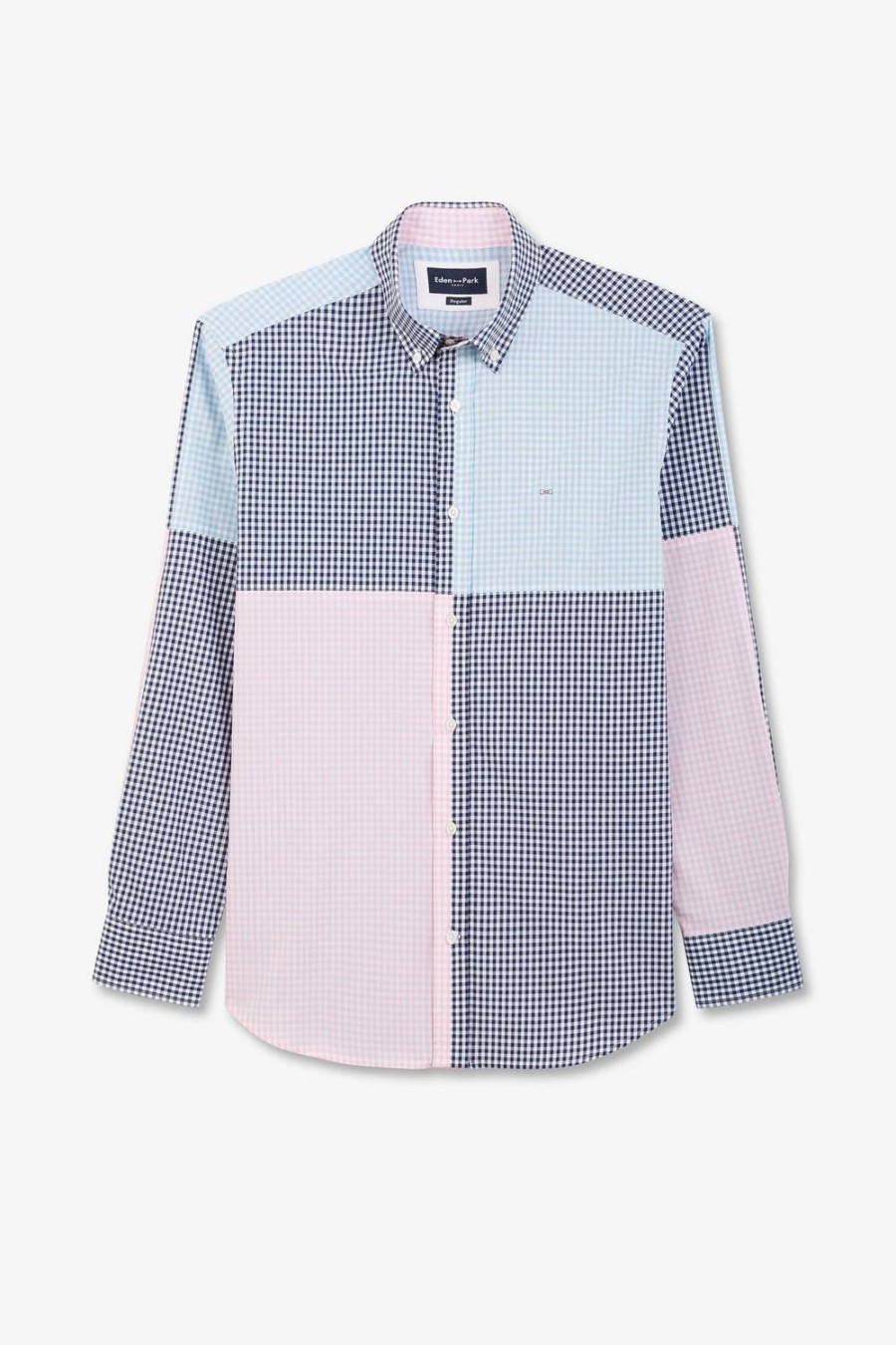 Eden Park Colour-Block Checked Shirt | Shirts