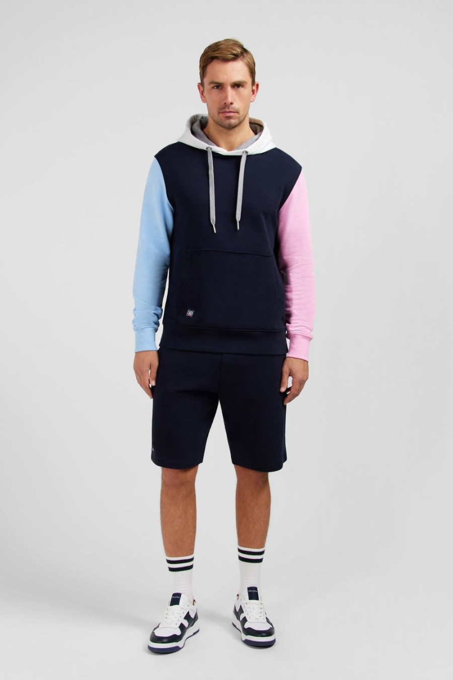 Eden Park Dark Blue Colour-Block Hoodie | Sweatshirts