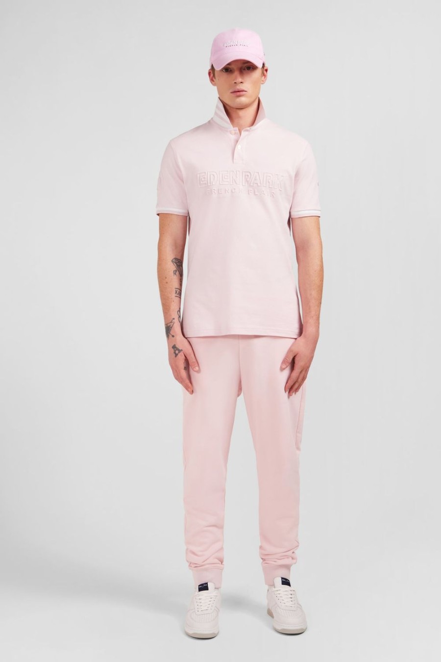 Eden Park Plain Pink Short-Sleeved Polo Shirt | Polos