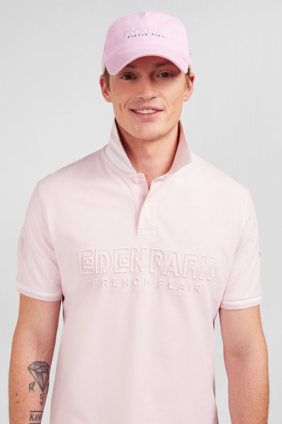 Eden Park Plain Pink Short-Sleeved Polo Shirt | Polos