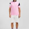 Eden Park Short-Sleeved Tricolour Pink Polo Shirt In Pique Cotton With Bow Details | Polos