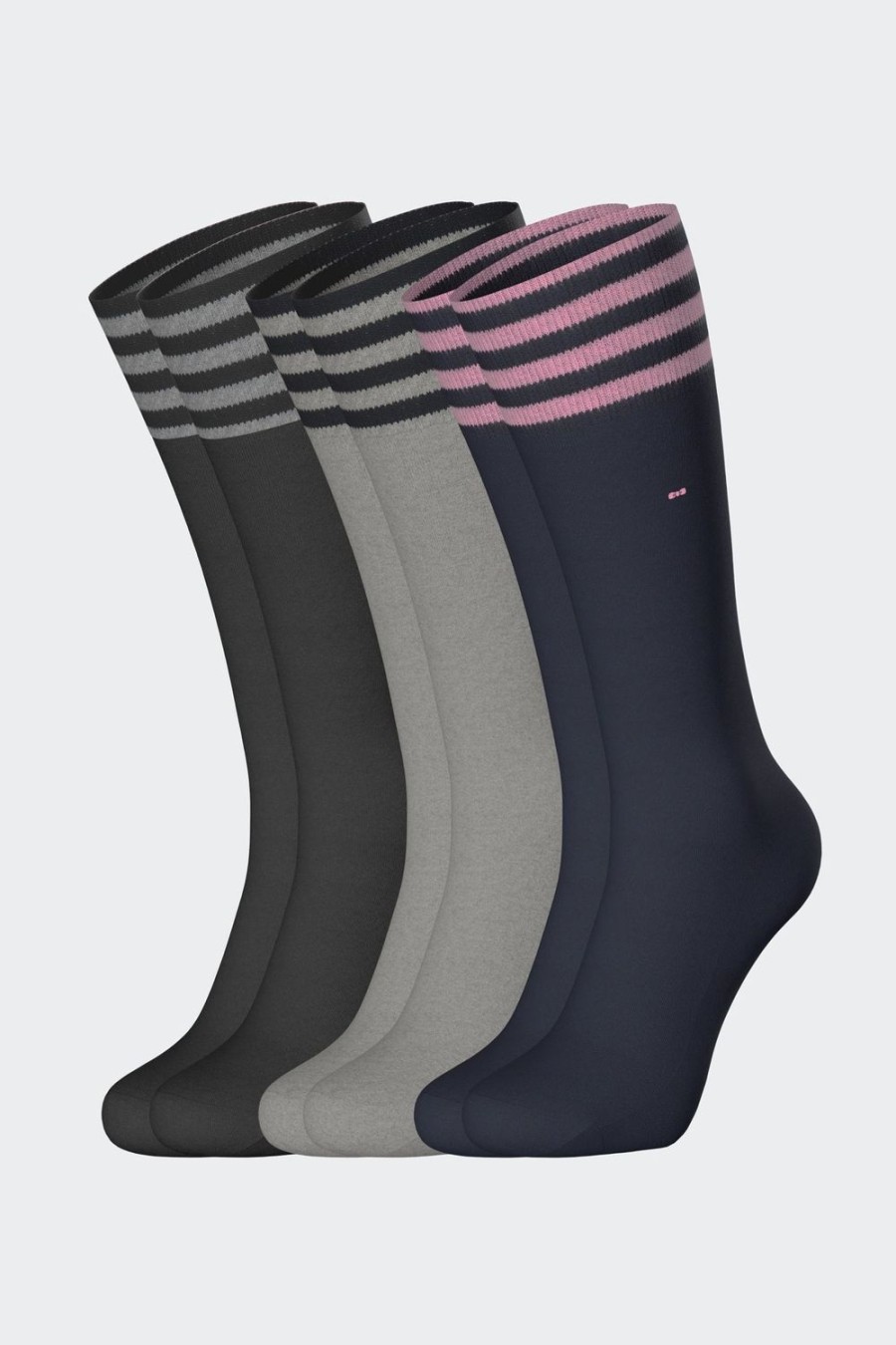 Eden Park Set Of 3 Pairs Of Stretch Cotton Socks With Ribbed Edges | Socks