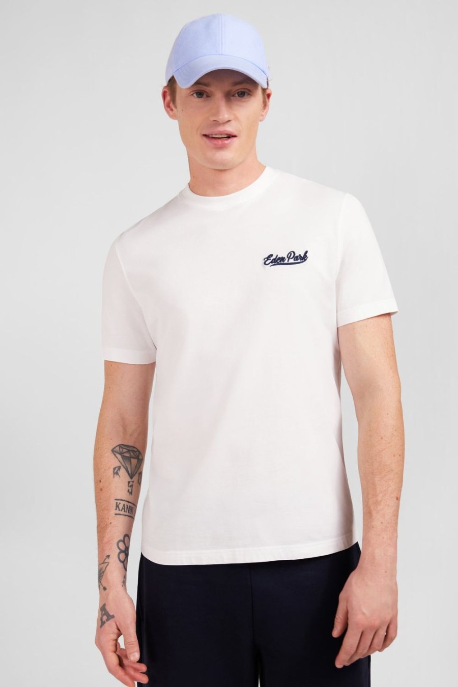 Eden Park White T-Shirt With Embroidery | T-Shirts