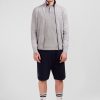 Eden Park Grey Zip Cardigan In Combination Knit | Cardigans