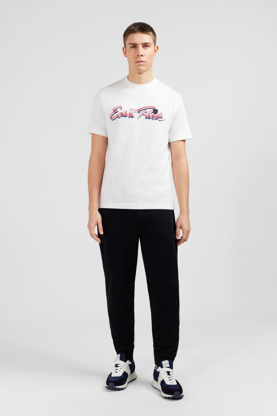 Eden Park White T-Shirt With Double Eden Park Lettering | T-Shirts