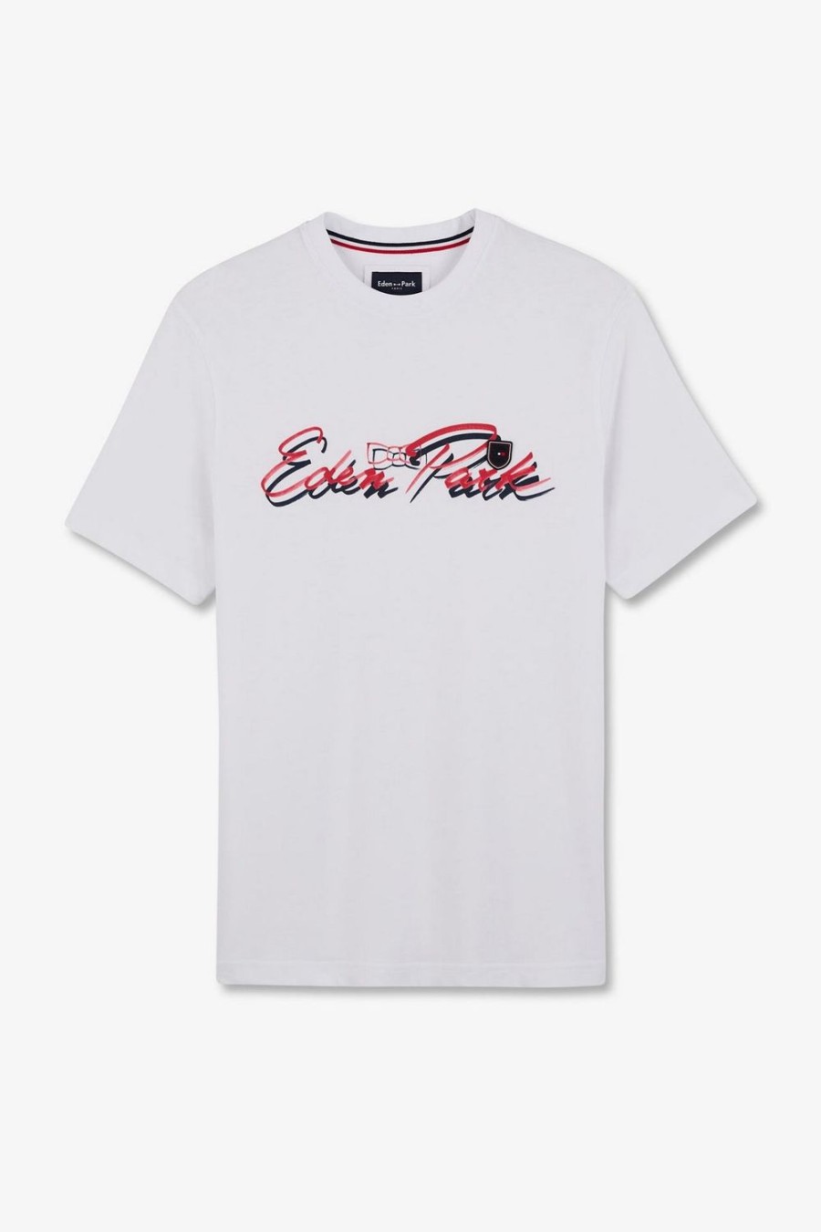 Eden Park White T-Shirt With Double Eden Park Lettering | T-Shirts