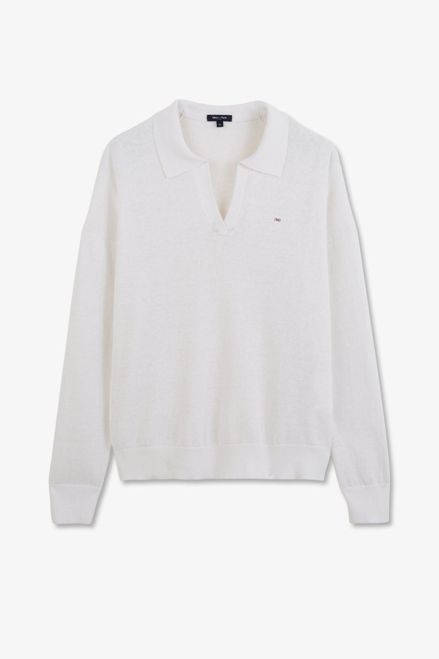 Eden Park White Polo-Neck Jumper | Sweaters