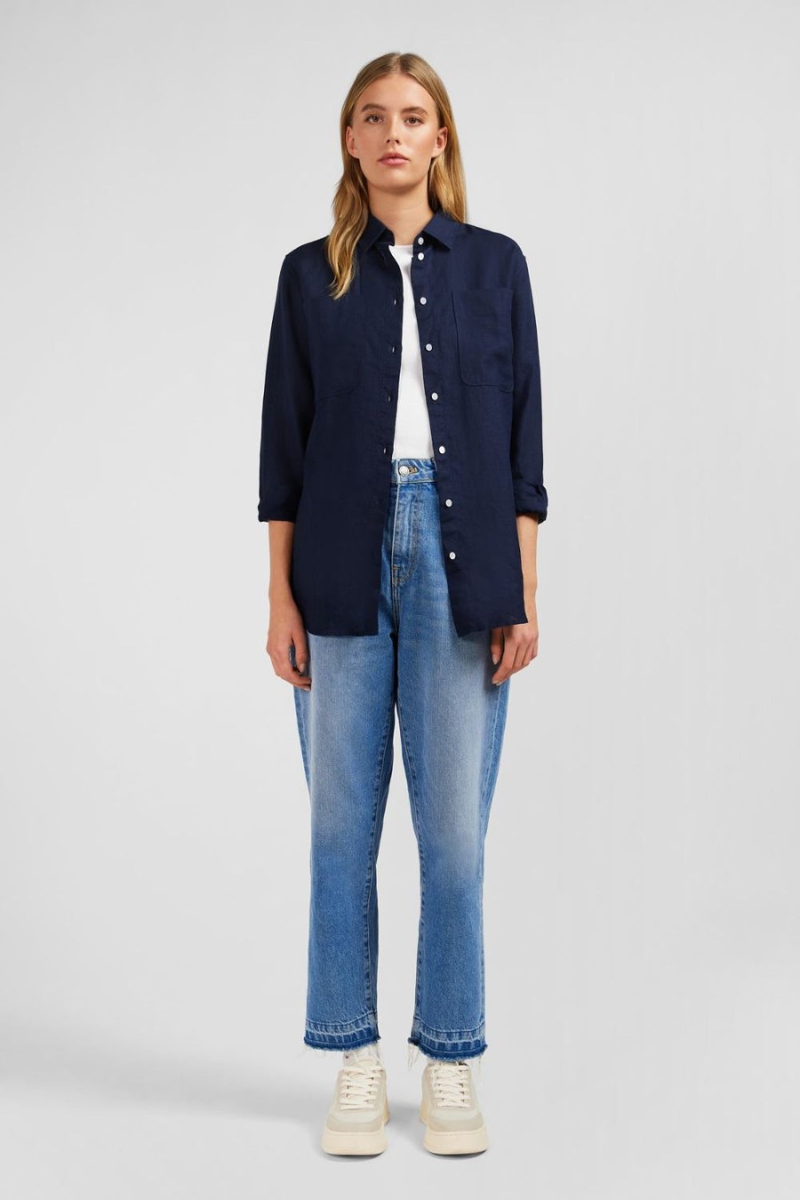 Eden Park Plain Navy Blue Blouse | Shirts