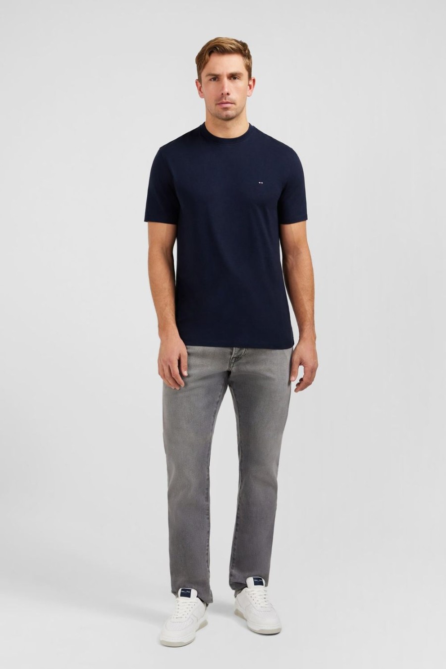 Eden Park Plain Navy Blue Short-Sleeved T-Shirt | T-Shirts