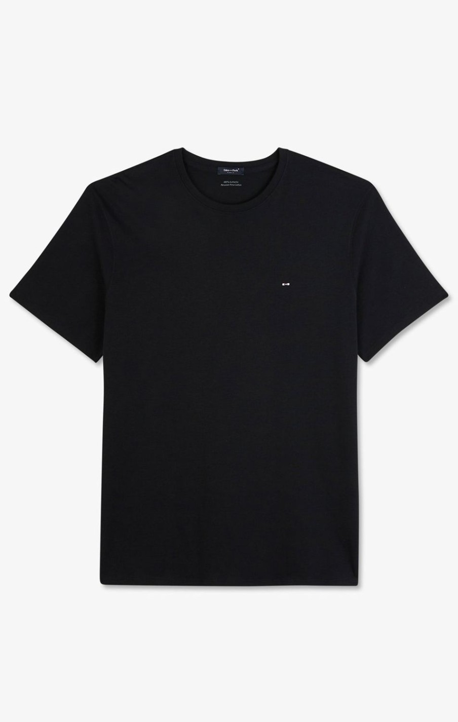 Eden Park Crew Neck Black Pima Cotton T-Shirt | T-Shirts