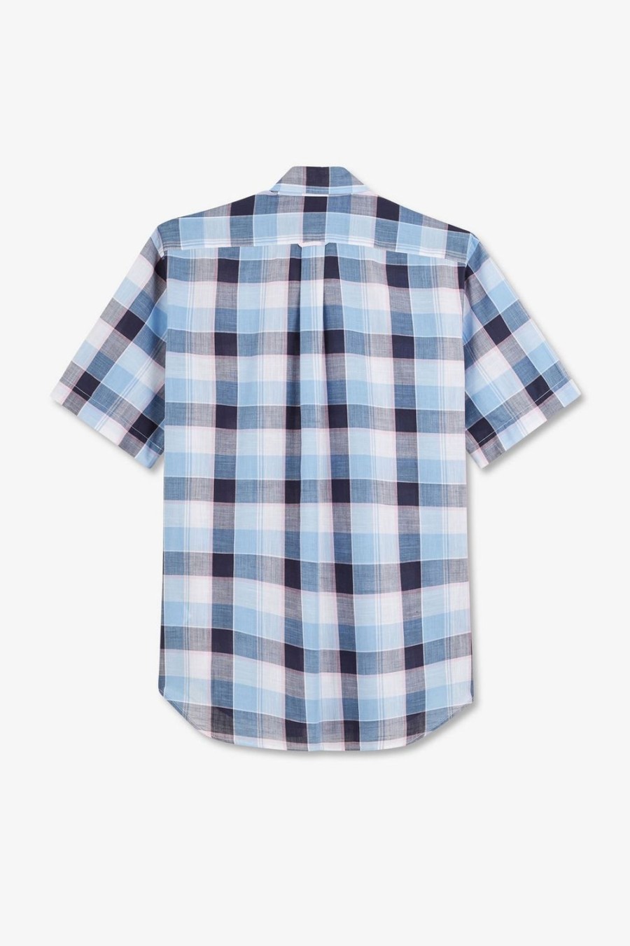 Eden Park Checked Blue Shirt | Short-Sleeved Shirts