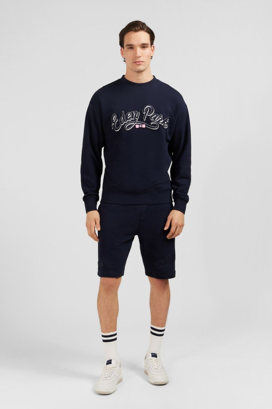 Eden Park Navy Blue Sweatshirt With Eden Park Embroidery | Sweatshirts