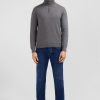 Eden Park Navy Blue Cotton Jersey Jumper With Trucker Neck | Sweaters