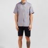 Eden Park Short Sleeved Grey Cotton Shirt | Short-Sleeved Shirts